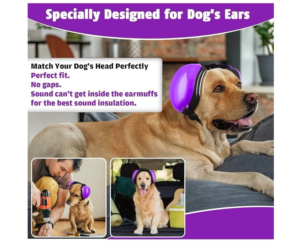 Orejeras para perros para protección contra ruido auriculares con cancelación de ruido 25Db NRR grandes Foto 2 de 4