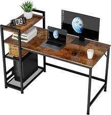 HOMIDEC Desk, 120x60cm Computer Desk with Bookshelf, 47 Inch  -Vintage