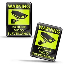 3D CCTV Warning Stickers – 24h Video Surveillance – Domed Security Label –...