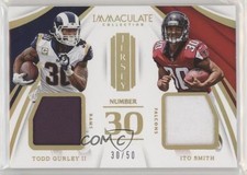 2018 Panini Immaculate Dual Jersey Numbers 30/50 Ito Smith Todd Gurley II 7l6
