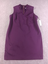 Calvin Klein 22W Womens Dress Sleeveless Purple V-Neck Polyester Blend NWOT
