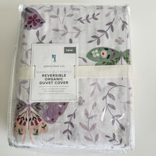 Pottery Barn Margot Butterfly Reversible Organic Duvet Cover Twin Size NEW