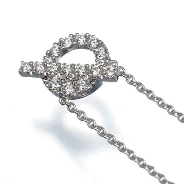 Auth HERMES Necklace Diamond 0.46ct Finesse 18K 750 White Gold  - Image 3 of 4