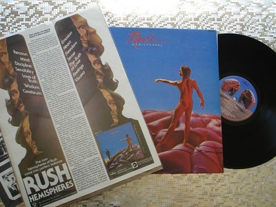 Rush ~ Hemispheres ~ 1978 LP w/Advertisement  Mercury SRM-1-3743
