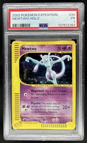 2002 Pokemon Expedition Set Mewtwo Holo #20/165 PSA 1