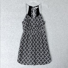 Madewell Black Cream Silk Mini Dress Size 2 Daylight Ikat Bloom Floral Spring