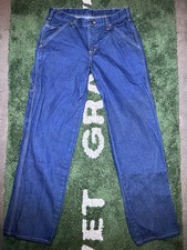 All American Clothing Co. Men's Blue Dark Wash Denim Cargo Jeans, Made in USA