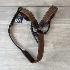 Shires Eventing Breast Plate Leather Elastic 3 Point Cob Sized - Black/Brown