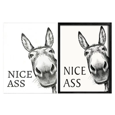 Nice Ass Donkey Funny Restroom Humor Canvas Poster Wall Art Choose Your Size