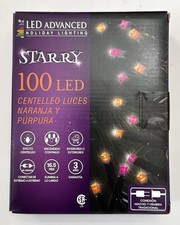LED Advanced Holiday Lighting, Starry, 100 LED Twinkle, Orange  Purple, 16.5 Ft