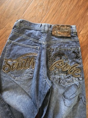 Купить rare southpole y2k 90s b boy baggy jeans with embroidery