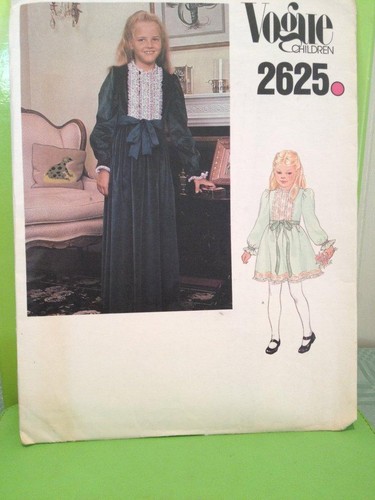 Vogue Childrens Sewing Pattern 2625 Girls Childs Dress Size 8 Uncut - Picture 2 of 3