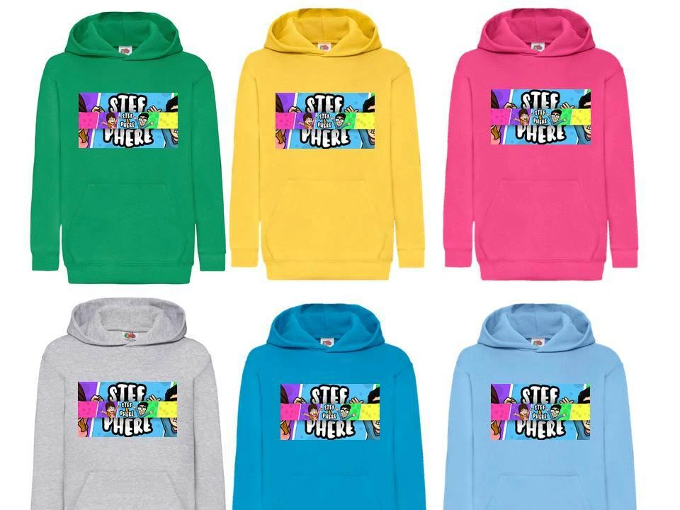 felpa cappuccio da bambino leggera colorata stef e phere two