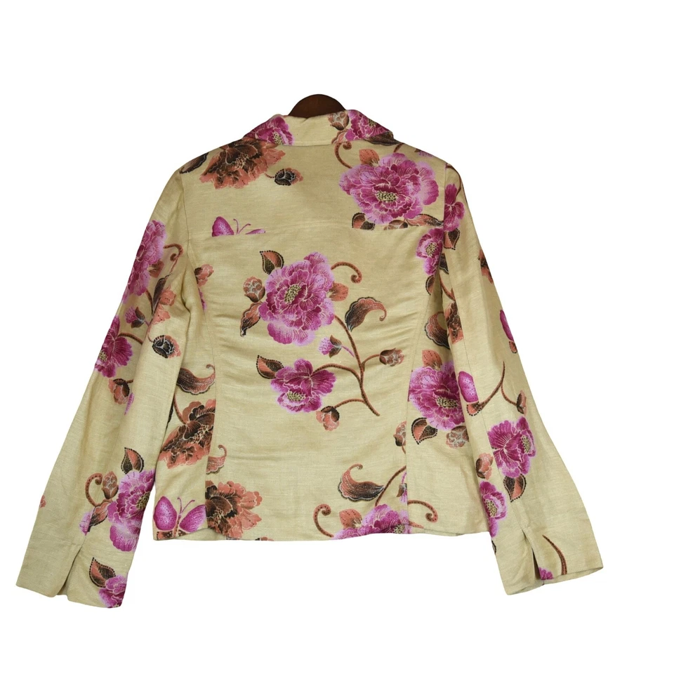 Chaqueta Camisa Emma James Lino Mujer Talla Grande 14 Botones Frontales Verde Oliva Foto 2 de 4