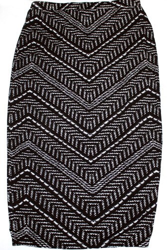 MATTY M gestrickter gefütterter Jersey Stretch Bleistiftrock mit elastischer Taille schwarz & weiß - Bild 3 von 3