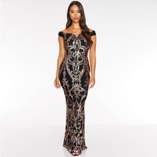 quiz rose gold maxi dress