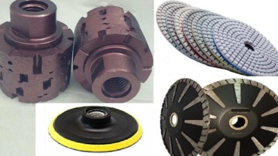 2 Inch Diamond Grinding Drum 5'' Polishing Pad 18+ convex blade stone concrete
