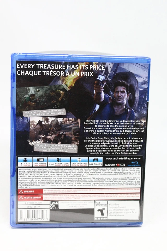 Uncharted 4 A Thiefs End (PlayStation 4, PS4) 1st Blue print - New sealed. - Image 2 of 3