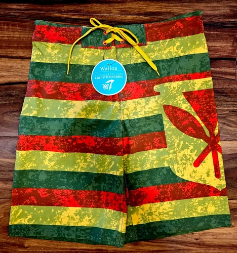 Wailoa Surf Short "Men 4 Way Stretch Board Short" Kanaka Flag