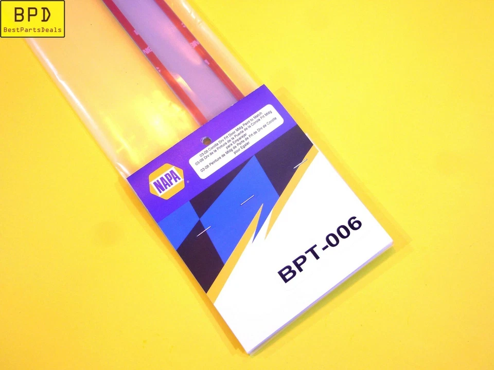 03-08 Corolla CE/LE DELANTERO IZQUIERDO Conductor Puerta Cuerpo Moldura Lateral NAPA BPT-006 Foto 4 de 4