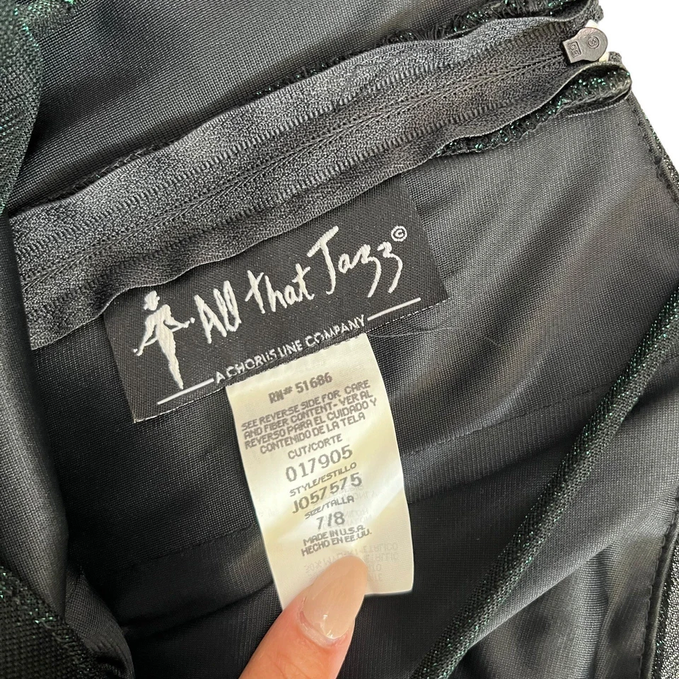 Mini Vestido Vintage Y2K All That Jazz Verde Metálico Drapey Aline Talla Pequeña Foto 3 de 4