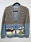Woolrich Cardigan Sweater Womens Small Knit Wool Winter Snow Cabin Christmas DF