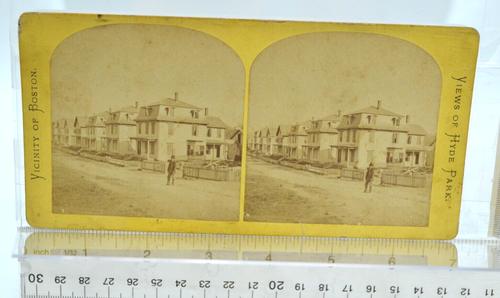RARO stereografo 1899 - Pierce Street, Hyde Park, Boston, MA - Foto 2 di 4