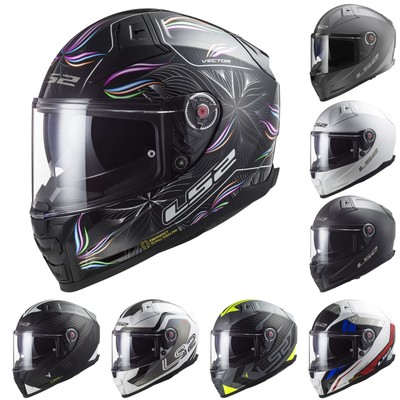 LS2 FF808 Casco Integrale Vintage - Omologato ECE22.06, Doppia Visiera, Bianco/Blu/Rosso - Foto 7