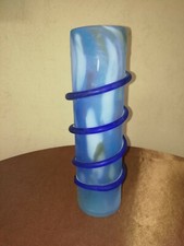 Vaso in Pasta di Vetro Blu Francese Cm 25