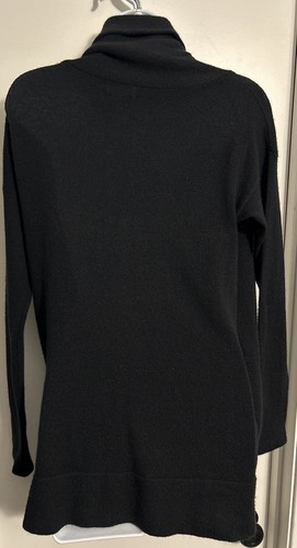 Hayden Women's 100% Cashmere Black Crossover Pullover Apre’ Ski Yoga Sweater - M - Picture 5 of 9