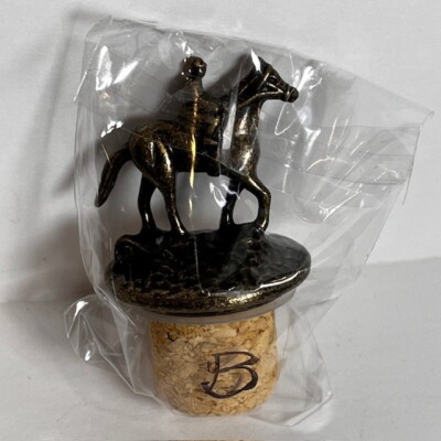 Blanton s Bourbon Whiskey Cork Bottle Stopper Race Horse Jockey Letter  B 