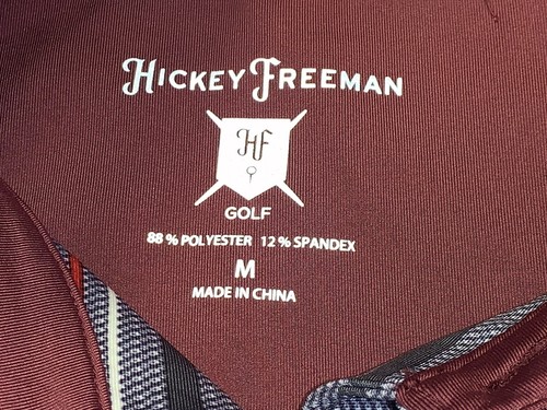 NWT Hickey Freeman Printed Polo Short Sleeve Size Medium G820609G Red/Grey - Picture 6 of 12