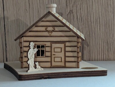 Saico Räucherhaus Jagdhütte Erzgebirge Seiffen Volkskunst 12 X 12cm Deko Neu