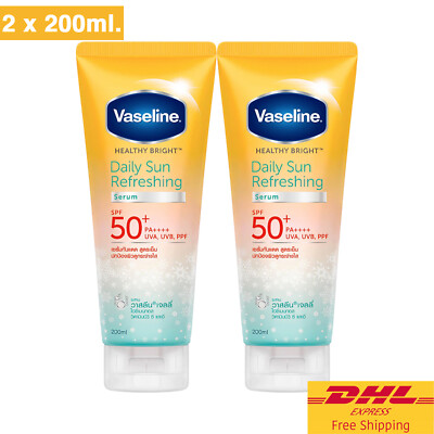 2 x 200 ml. Vaseline Healthy Bright Daily Sun Refreshing Serum SPF 50 PA++++ UVA