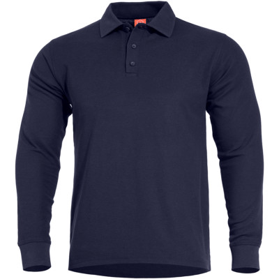 Pentagon Aniketos Polo Langen Ärmeln Trekking Wandern Outdoor Reisen Navy Blue