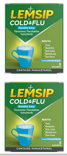 Lemsip Cold and Flu Breathe Easy 10 Sachets (Two Boxes of 5) Free P&P ...