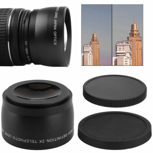 2X Telephoto Lens 55mm/2.2in Filter Diameter Teleconverter Camera Lens with  Bag