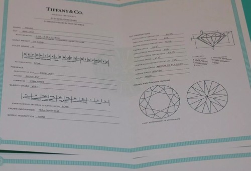 Tiffany & Co Platinum Round Brilliant Cut Diamond Stud Earrings .70ct VVS1 G $9K - Picture 5 of 6