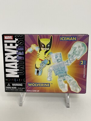 Marvel Universe Minimates Iceman & Wolverine Figures 2006 Diamond Select Toys