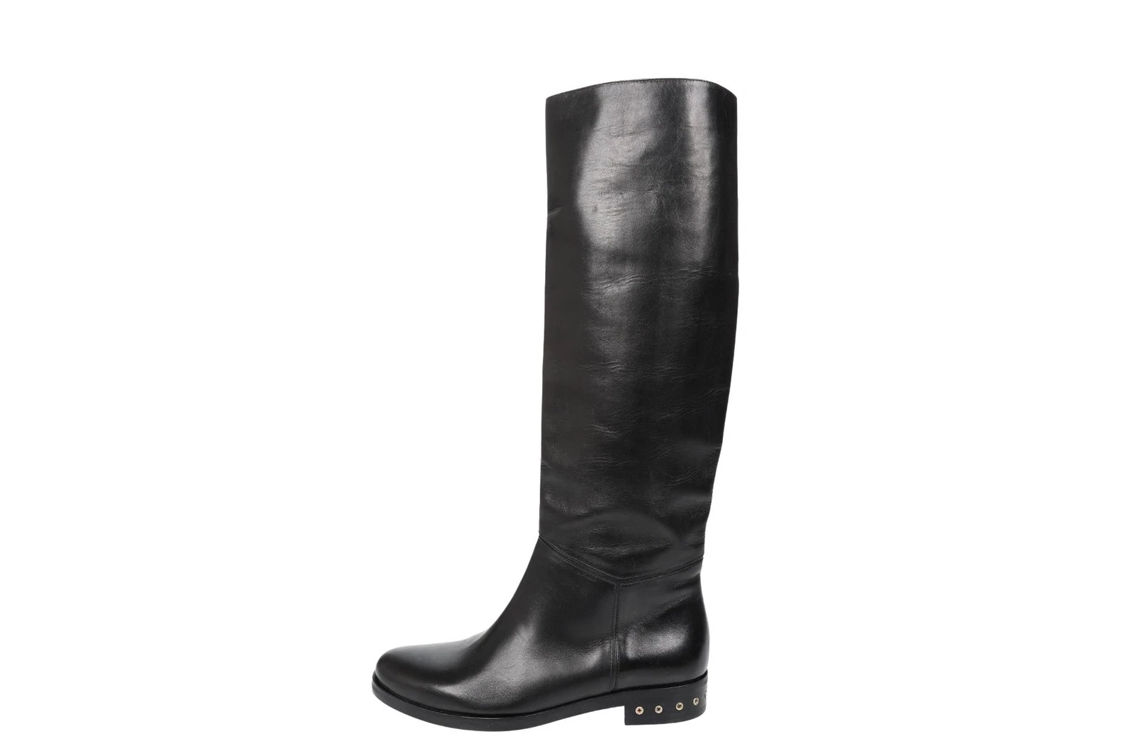 Lanvin — Lanvin 219879 Women Black Leather Pull On Knee High Boots Size 38 (8B)
