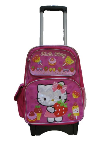 * A03045 * Hello Kitty Large Custom Rolling Backpack 16" x 12" x 5" - Afbeelding 1 van 6