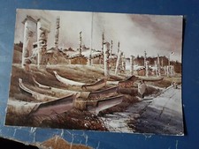 postcard vintage postally used haida village of ninstints Queen charlotte island
