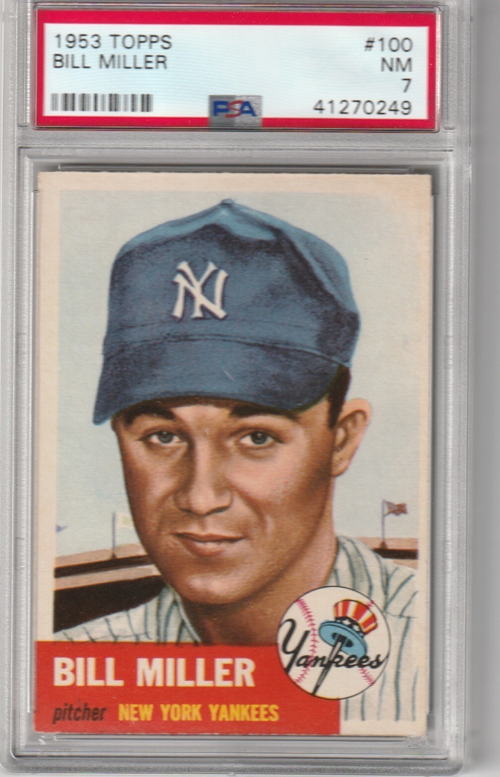 1953 Topps Bill Miller #100, PSA NM 7