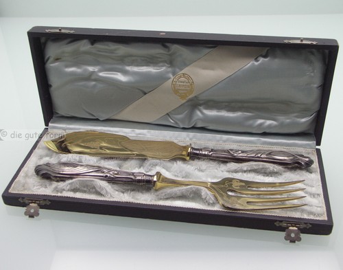 Schöner JUGENDSTIL ~1905 - - WTB Binder SILBER 800 - 2 FISCHVORLEGER - - Bänder - Bild 4 von 11