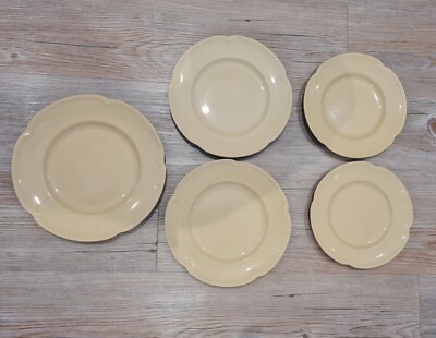 5 x Vintage Johnson Brothers Golden Dawn Teller gelb gemischt 7'' Brot 8'' 9''