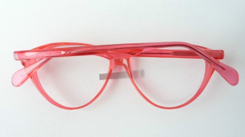 Vintage Fassung große Cateye Brille ohne Gläser Gestell 70er Pink Damen Gr. M - Picture 4 of 4