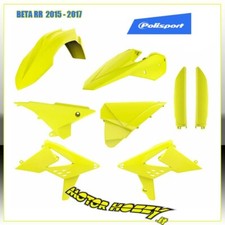 KIT PLASTICHE POLISPORT BETA RR 2T 4T 2015 - 2017 + COPRISTELI GIALLO FLUO