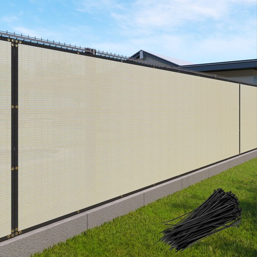 2' Tall Privacy Fence Screen Garden Yard Patio Windscreen Mesh Shade Cover Beige - Picture 2 of 8