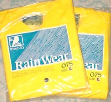 2 Rain Suit Gear River City Rain Wear 075J Size XL Classic Yellow 3pc NOS Lot