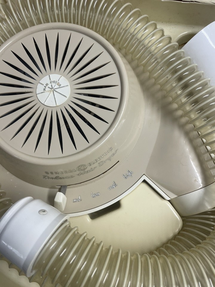 Vintage General Electric Deluxe Hair Dryer In Case Travel Works